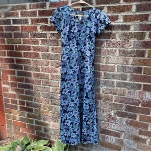 Long Blue Floral Dress